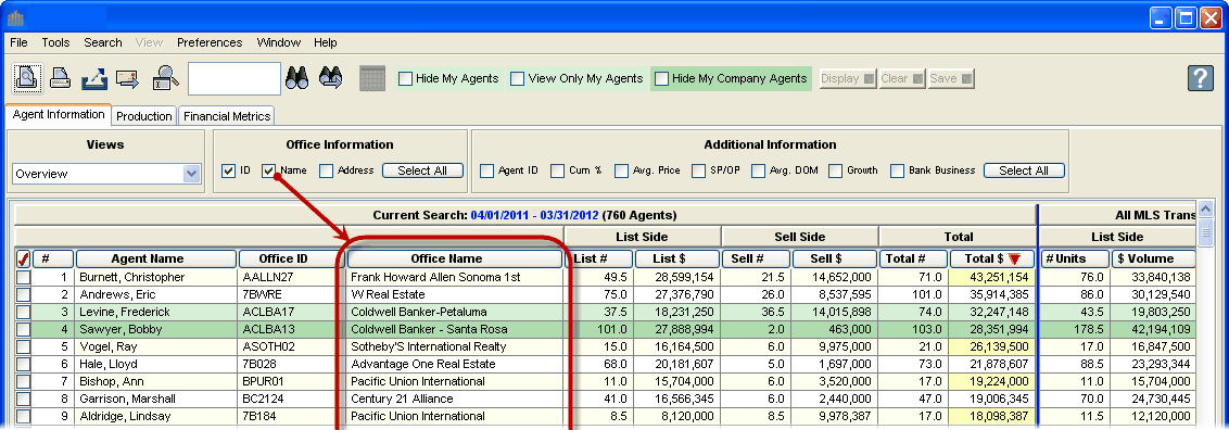 Proficiency Metrics Name