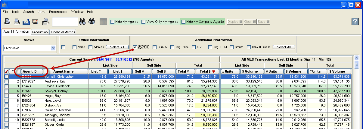 Proficiency Metrics Agent ID