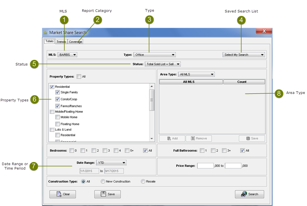 Market Share Search Dialog